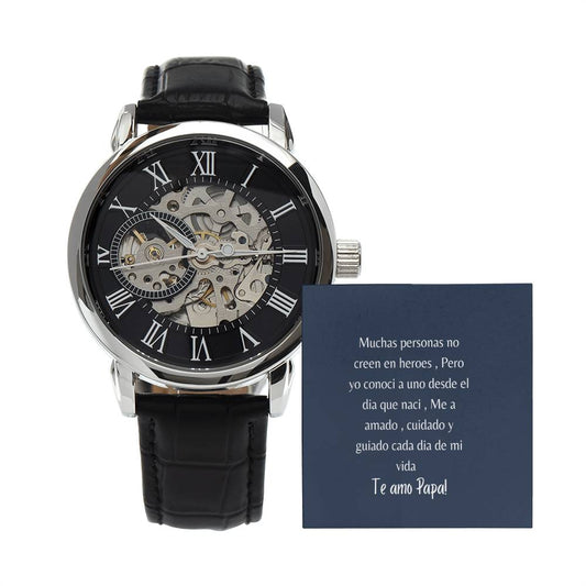 Para Mi Héroe | Men's Openwork Watch.
