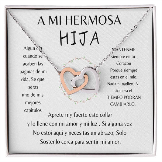 A Mi Hermosa Hija - Collar de Corazones Entrelazados
